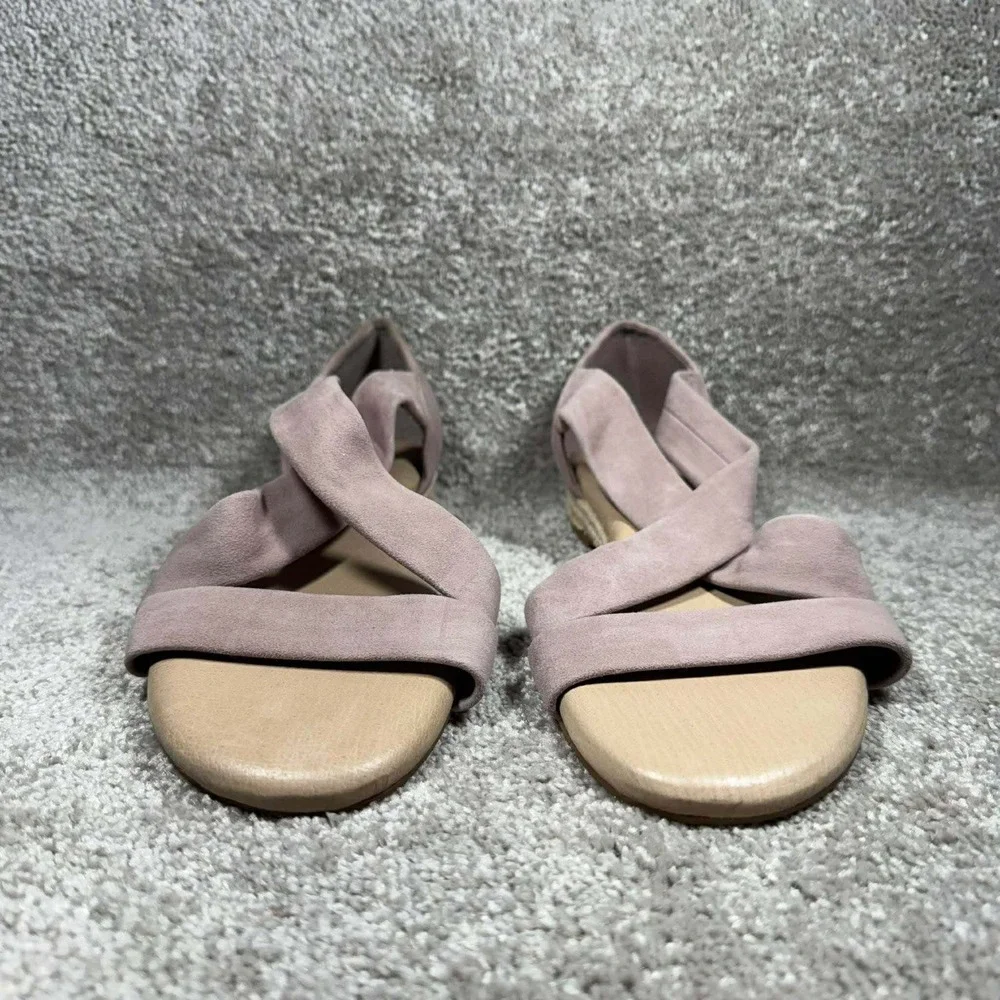 Alex Marie Espadrille Wedge Sandals Leather Mauve‎ Taupe Strappy - Women Size 9M